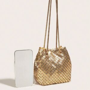 2026 Evening Rhinestone Inlaid Versatile Handheld Party Eight Centimeter Bucket Crossbody Bag