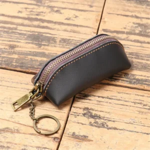 Multi Functional Holder Organizer Pouch Men Women Car Key Wallet Card Bag Fashion Retro PU Leather Solid Zipper Coin