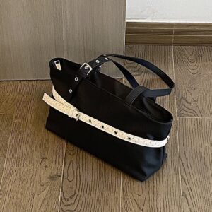 2026 New Large-Capacity Polka Dot Motorcycle Studets, Commutig, Hadheld Shoulder Bag, Patchwork Uderarm Bag For