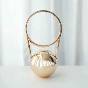 High-End New 2026 Round Ball Electroplated Handle PVC Evening Bag Simple Runway Style Handbag Ins