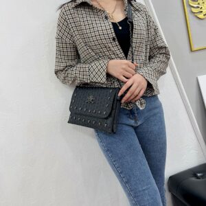 Crossbody Fashionable Retro Large Capacity Super Personalized Rivet Skull Chain Shoulder Bag, Practical Shopping Small