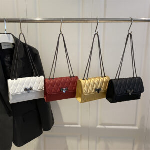 Wholesale Light Luxury Vintage Small Square Handbag For Women, 2026 Autumn New Checkered Chain Shoulder Bag, Commuter