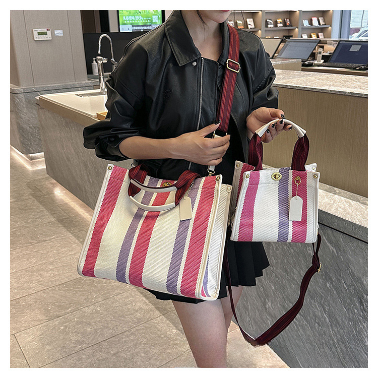 Women's Large Canvas Bag Denim Shoulder Vintage Briefcase Pretty Tote Commuter Travel Campus Casual Handbag - Image 6