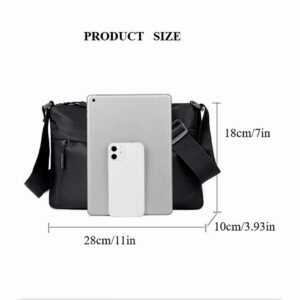 Waterproof Nylon Casual Crossbody Bag Front Zip Pocket Adjustable Strap Unisex Sports Travel Commute Large Capacity