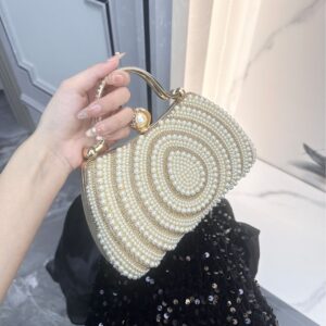 2026 New European And American Style Women’s Dress With Diamond Embellishments, Pearl Evening Single Shoulder Crossbody