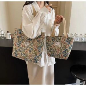 Large Capacity Shoulder Handbag Women’s 2026 New Canvas Lazy Wind Tote Class Commuter Bag