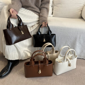 Small Square Handbag Women Textured Light Luxury Shoulder Commuter Crossbody Bag For Winter