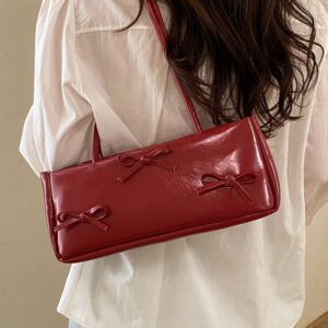 Niche Design Bowknot Underarm Korean Style Ins Lace Versatile Commuter Shoulder Trendy Baguette Bag For Shopping