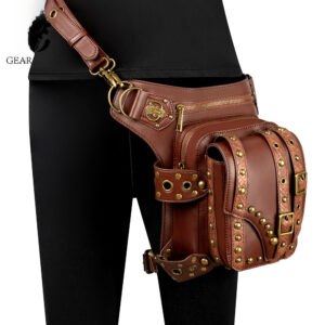 punk rock locomotive chain women’s shoulder messenger men’s waist bag
