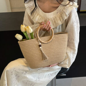 2026 New Fashion Commuter Large Capacity Women’s Summer Beach Vacation Straw Basket Bag