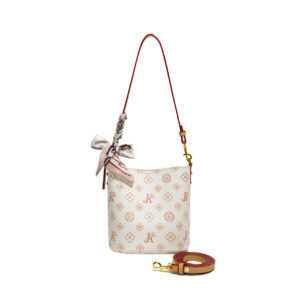 Monica Chic Women’s Medium Shoulder/Crossbody Monochrome Floral Print Color Block Casual PU Leather Bucket Bag With