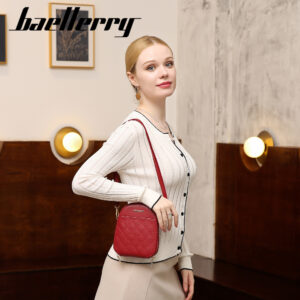 Baellerry Ladies Messenger Large Capacity Double Zipper Embroidered Women’s Fashionable New Mobile Phone Bag Women