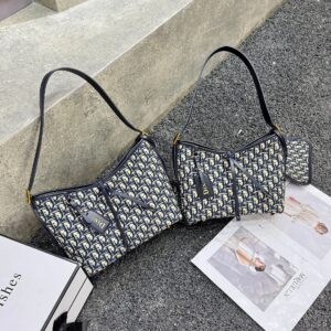 Women’s European Style Jacquard Embroidered Shoulder Crossbody Coin Purse Large Capacity Tote Bag For Commuting And