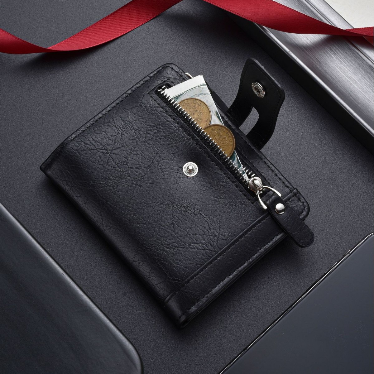 New Men's Zipper Card Multi-card Casual Large Capacity Multi-function Wallet Change Bag - Image 3