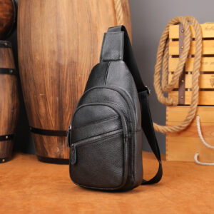 Marant Leather Versatile Chest Cowhide Men’s Crossbody Bag