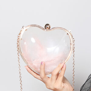 Acrylic Transparent Heart-Shaped Evening Clutch Shoulder Crossbody Chain Bag