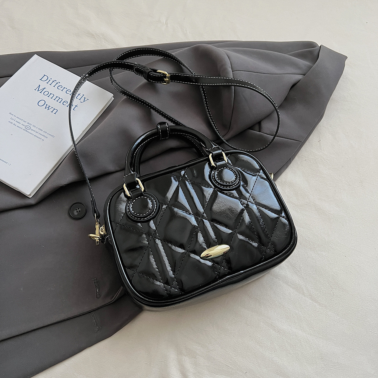 Minimalist Tote – Miu-Inspired Soft PU Shoulder Bag With Detachable Charm, Spacious Work & Travel Organizer - Image 10
