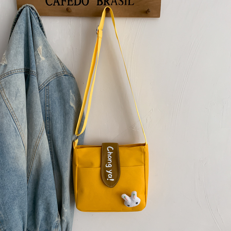 Summer New Canvas For Women Korean Style Cute Girl Shoulder Ins Crossbody Small Square Bag - Image 7