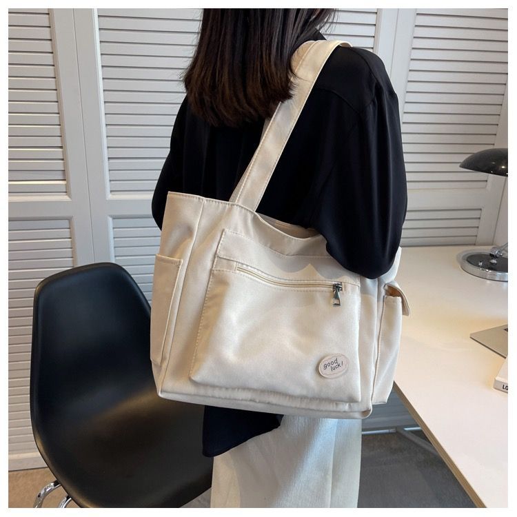 College Student Commuter Large Capacity Women 2026 New Canvas Shoulder Tote Bag