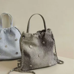 Denim Leather Chain Backpack Women, Multifunctional Bag, New Fashion Handbag, Shoulder Bag For Women