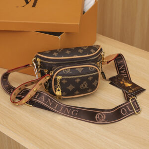 Cross-border women 2026 new simple fashion retro multi-layer zipper shoulder Messenger ribbon chest bag women’s trend