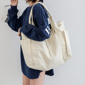 Canvas bag for women 2026 new trendy Korean casual capacity shopping simple single shoulder large bag, broadband handbag