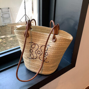 Bags For Women Large Capacity 2026 New Woven Summer Seaside Beach Straw Bucket Shoulder Bag