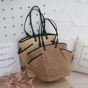 Women’s Bags Version Of Ins Fashion Straw Large Capacity Niche Design Tote Shopping Small Leisure Vacation Seaside Bag