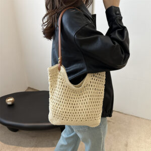 Large Capacity Woven For Women 2026 New Summer Beach Vacation Commuter Underarm Straw Tote Bag
