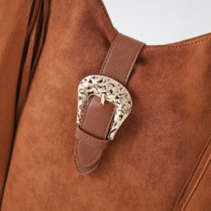 Retro Woven Suede Shoulder For Women With Tassels Autumn Winter Millennial Style Tote Bag
