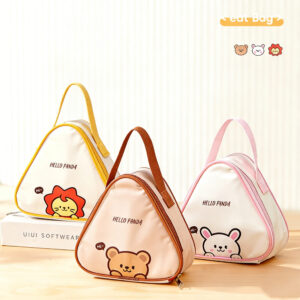 Mini Cute Triangle Insulated Lunch Kids Student Portable Waterproof Picnic Food Thermal Reusable Cooler Bag