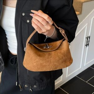 Unique Design Retro Handheld Dumpling For Women, 2026 Autumn New Model, Matte Light Color-Contrast Shoulder