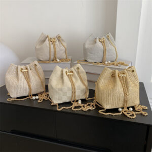 2026 Spring Summer New Fashion Woven Handbag Shoulder Crossbody Bucket Women’s Bag Supports Wholesale And Mixed Orders