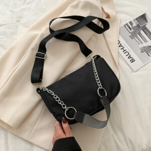 Niche Design Women’s 2026 Summer New Net Red Nylon Underarm High-end Sense One-shoulder Hand-held Chain Bag