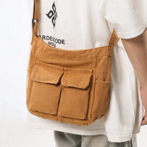Women’s Crossbody 2026, Artistic Youth Shoulder Ins-style Large-capacity Workwear Canvas Bag, College Student Class Bag