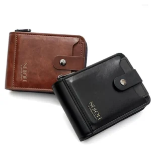 Card Holders Large Capacity Solid Color Bag Casual Multi-card Slot Business Zipper Pocket PU Leather Holder Shopping