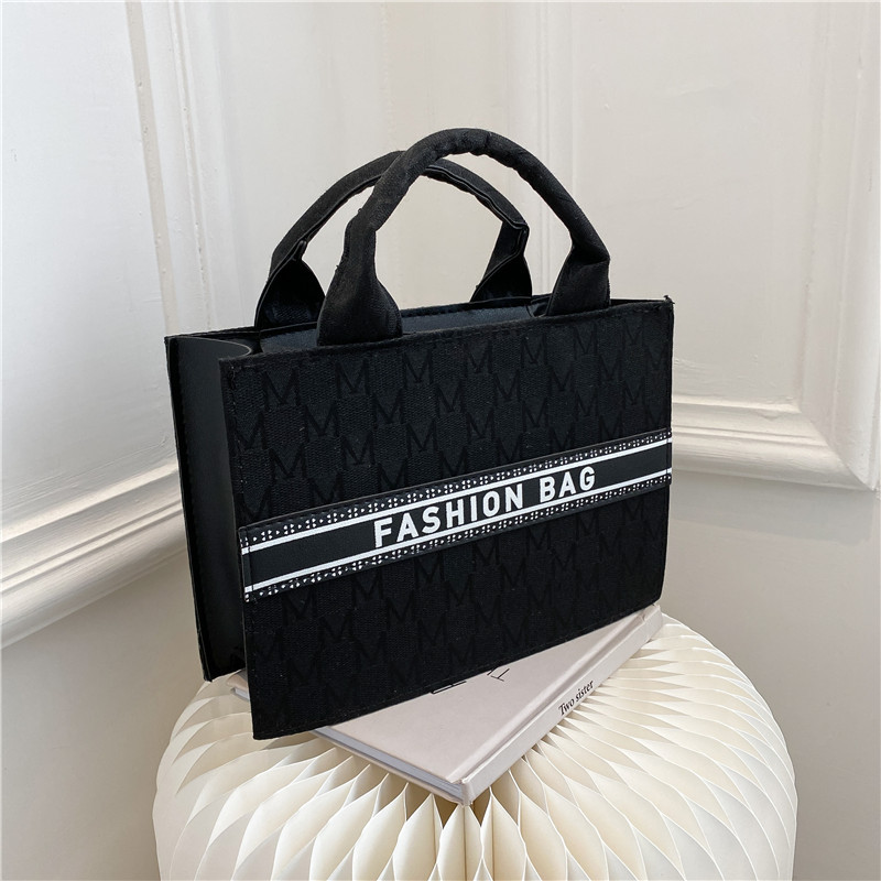 Women's Minimalist Handbag Autumn Canvas Letter Stylish Retro Fashion Casual Personalized Bag - Image 12