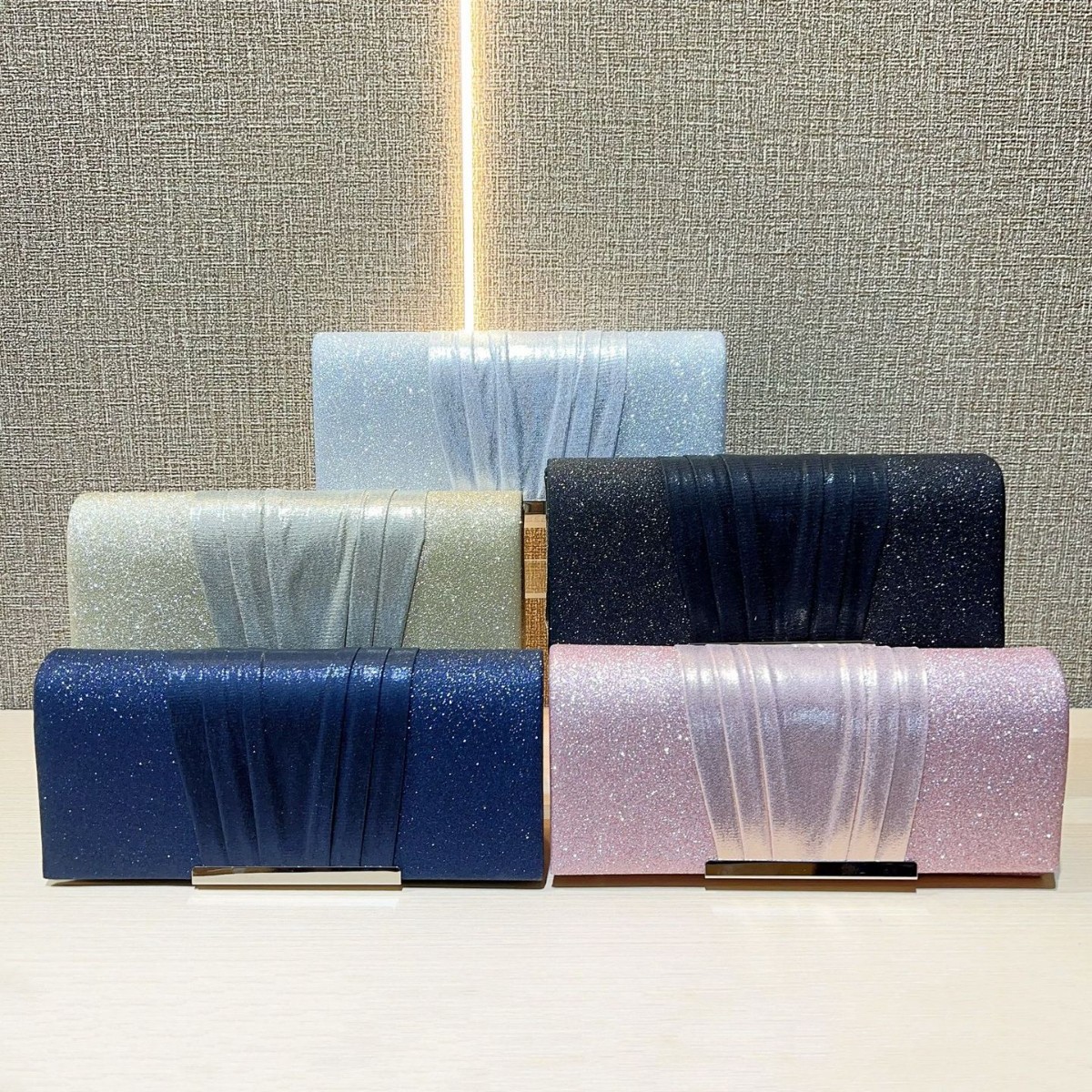 New Clutch Sequin Pleated Women's Evening Flap Luxurious Shoulder Crossbody Bag - Image 4