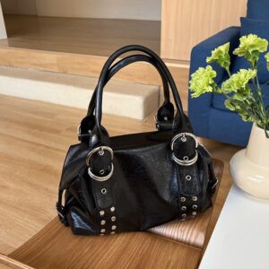 Korean-style Rivet Handbag, Shoulder Bag, Underarm Women, High-quality, Large-capacity, Versatile For Commuting, Trendy