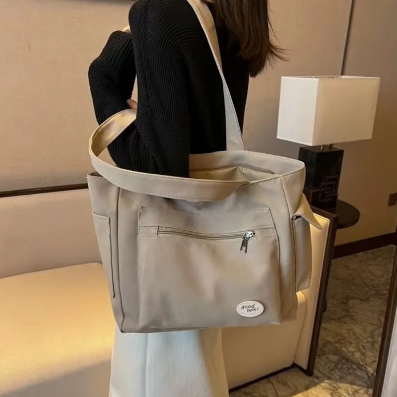 Women's Fashion Shoulder Class Large Capacity Student Tote 2026 New Canvas Commuter Handbag Women Bag - Image 3