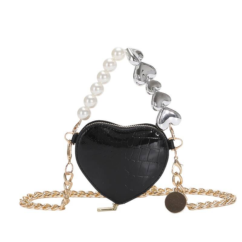 Y2K Metallic Snake Print Heart Shaped Party Handbag Ladies Dual Strap Shoulder Bag - Image 2