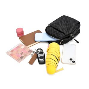 Women Grid Nylon Crossbody Top Handle Adjustable Strap Anti-Scratch Waterproof Casual Commute Travel Shoulder Messenger