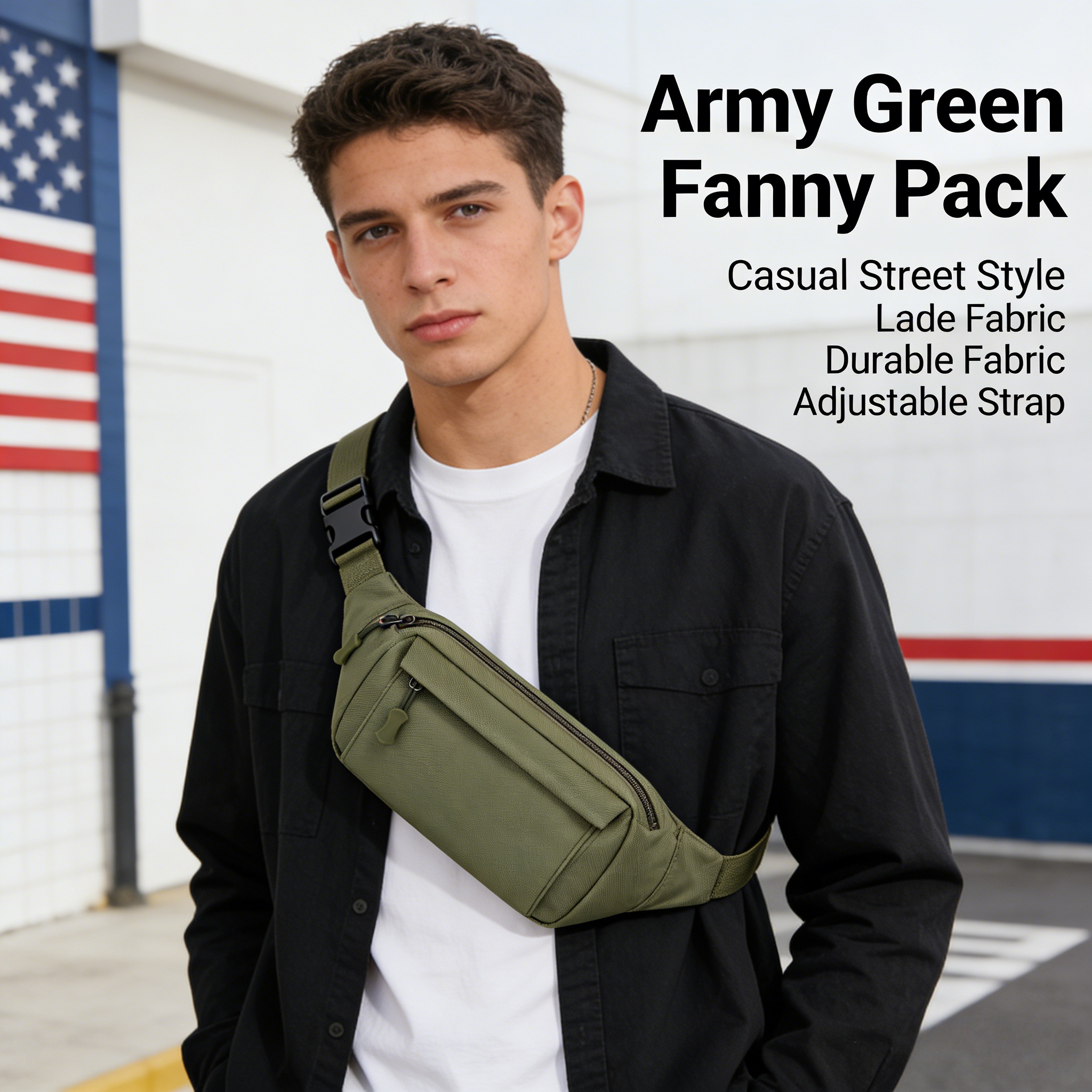 Lightweight Simple Nylon Fanny Pack Adjustable Waist Crossbody Belt Bag Men Women - Image 3