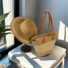 Hat Bag Set Khaki Rice Strips
