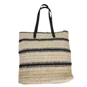 New high-capacity shopping handbag for moms, multifunctional handmade grass woven bag, women’s summer shoulder bag