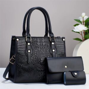 Women’s Stylish Crocodile Pattern Handbag High-Grade PU Leather Shoulder Crossbody For Commuting And Shopping