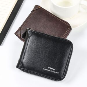 New Men’s Short Wallet Multi-function Large-capacity Horizontal Multi-card Position Three-fold Zipper Change Bag