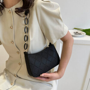 2026 Trendy French Niche Design For Women Versatile High-end Chain Shoulder Handbag Felt Underarm Bag