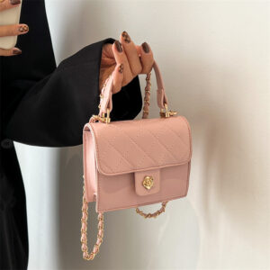 Summer Candy Color Small Handbag With Diamond Pattern Embroidery Chain Crossbody Parent-Child Design Coin Purse Lipstick