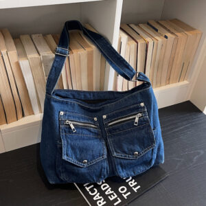 Trendy Denim Shoulder Large-capacity Casual Commuter Bag, Unique And Stylish, Versatile Crossbody Tote Bag